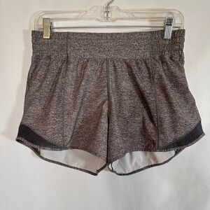 Lululemon Hotty Hot Short *High-Rise Long 4" Heathered Black Size 6